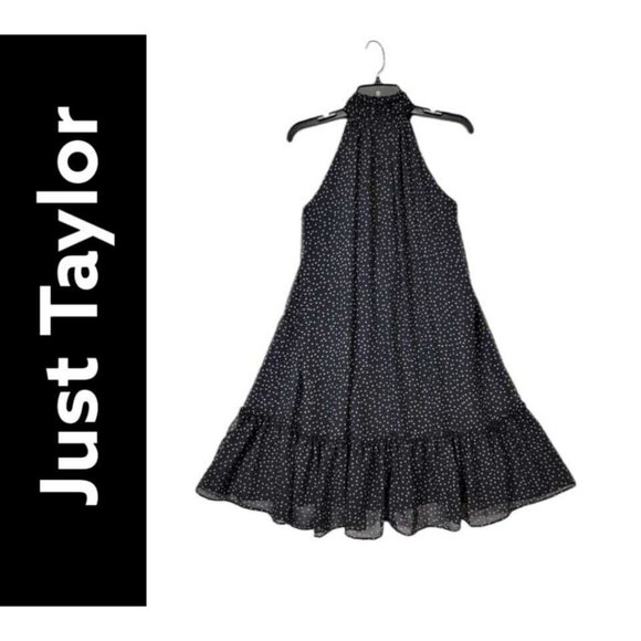 Robe Rayée Bleu Et Noir Just Taylor - Taille 6 (mais Taille Comme Du 12) - Occasion Très Bon état